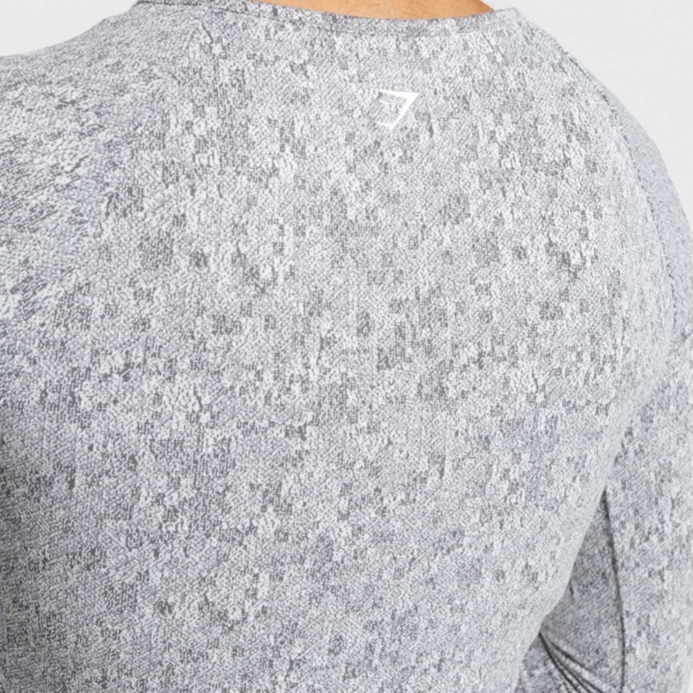 Gymshark Fleur Texture Long Sleeve Crop Top - Picture 5 of 8